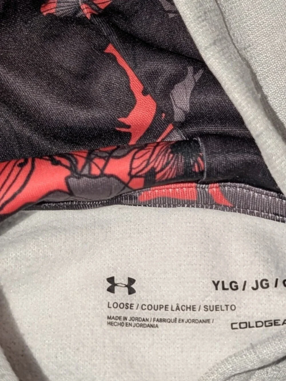 Under Armour Kids' Gray Hoodie with Neon Coral Logo